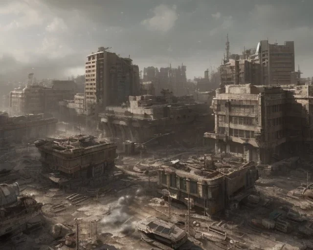 war torn city