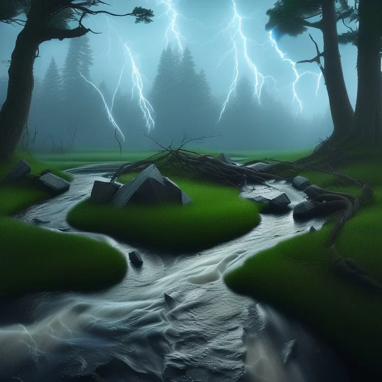 rivers of lightening clean art NFT, blender 3d