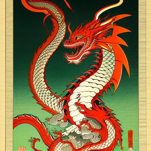 Ukiyo-e painting of a dragon