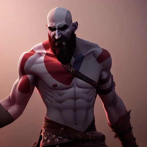 kratos, God of war, in loving embrace, by alessio albi, elaine duillo, alyssa monk