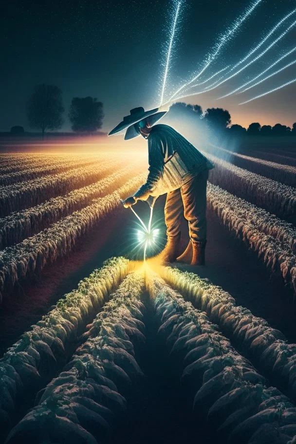 farmer using magic light to farm cover crops