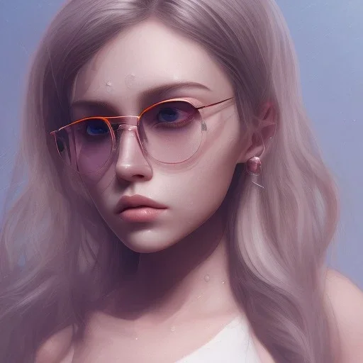 isometric clean art of super cute cute cute girl wearing shades, full wet lips, soft lighting, overcast shadows, soft pastel gradients, high definition, 3d icon clay render, blender 3d, studio lighting, god rays, octane render, unreal engine 5