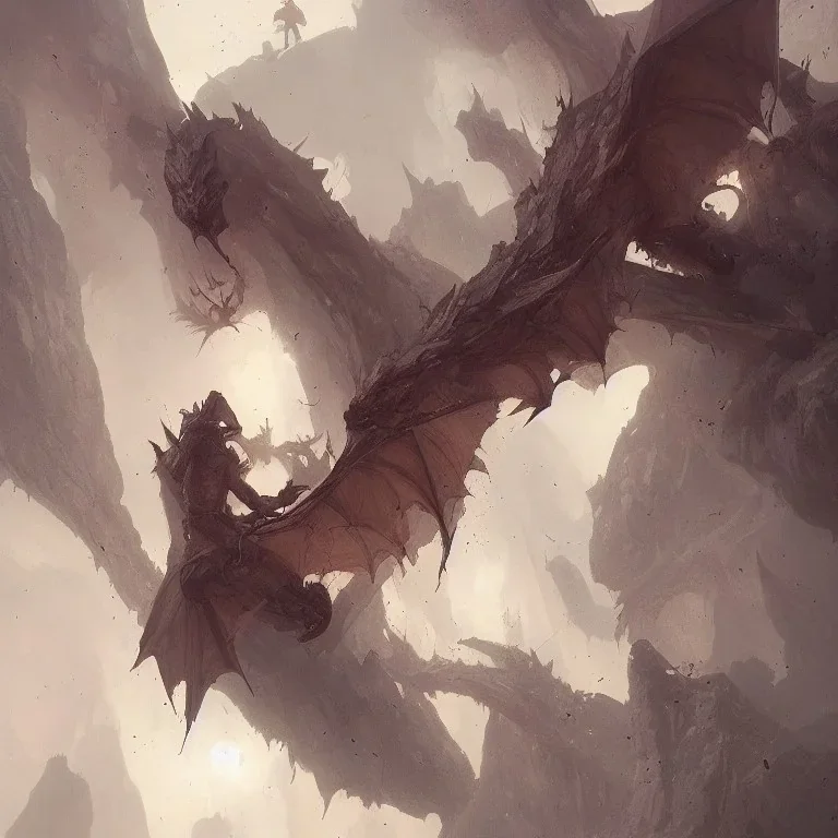 Dragon dans une caverne par Greg Rutkowski