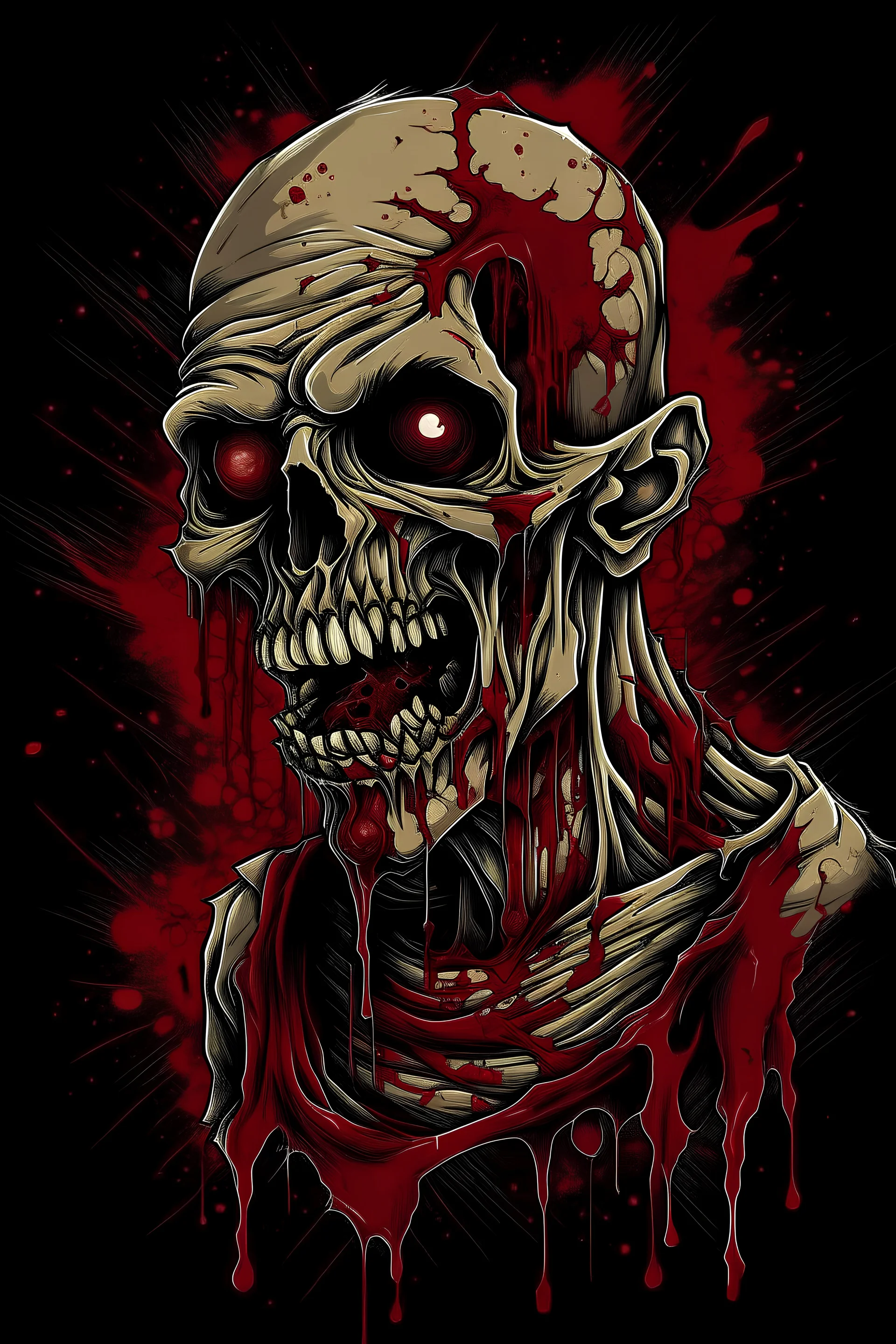 red rotting blood zombie