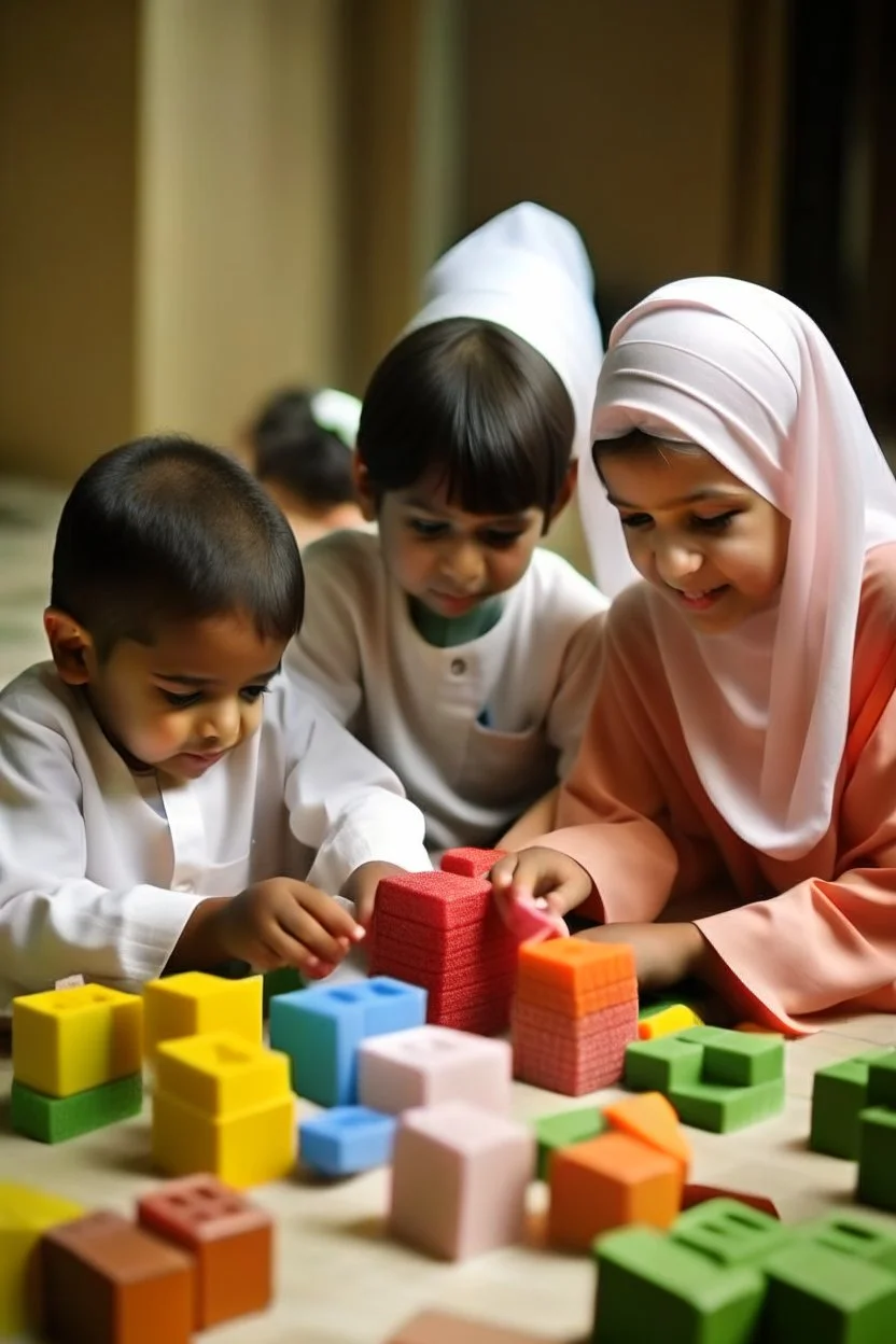 children Saudi Arabia They play with cubes