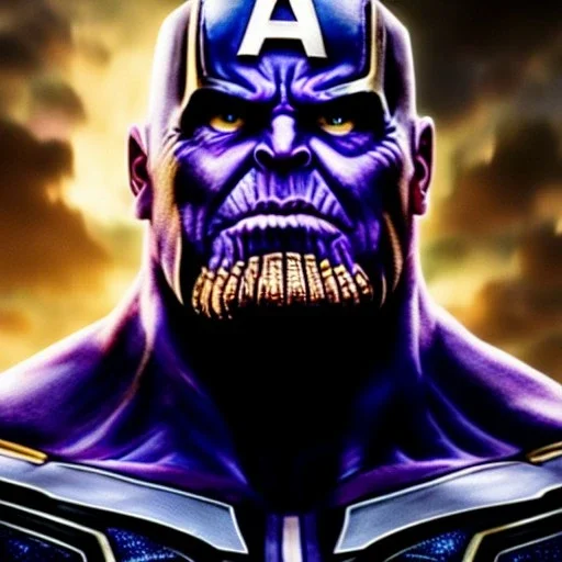 Ultra detailed fullbody Portrait in oil on canvas of Thanos fusion with Captain America with Armor,intense stare,extremely detailed digital painting, extremely detailed face,crystal clear Big eyes, mystical colors ,perfectly centered image, perfect composition, rim light, beautiful lighting,masterpiece,8k, stunning scene, raytracing, anatomically correct, in the style of robert e howard and Ken Kelley and Ohrai Noriyoshi and Simon Bisley and tomzj1