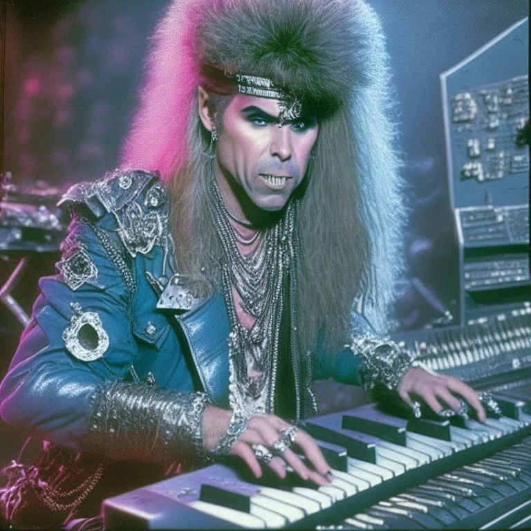 matlock como el tecladista de una banda de glam metal