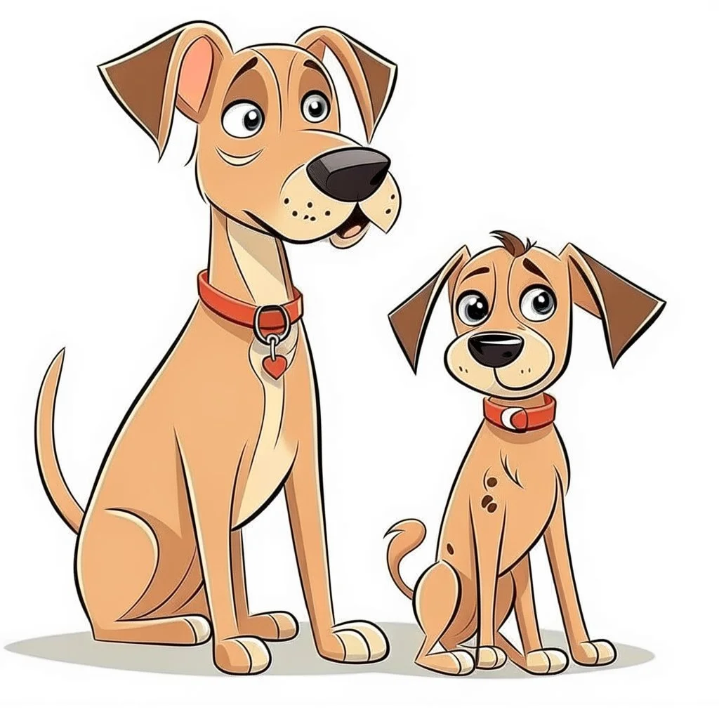 mother dog and father dog cartoon