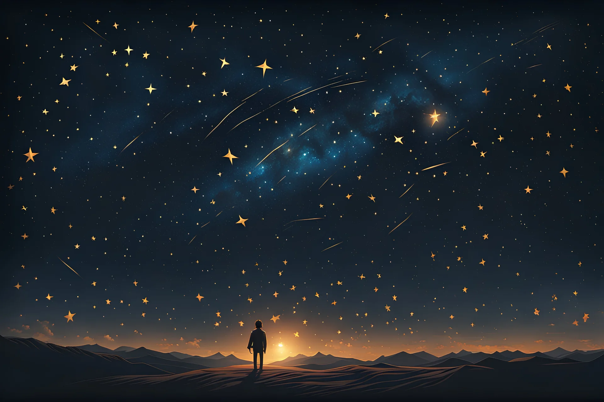 You’ve Already Won, modern, crisp, Stars in the sky on every S, dark, simple,