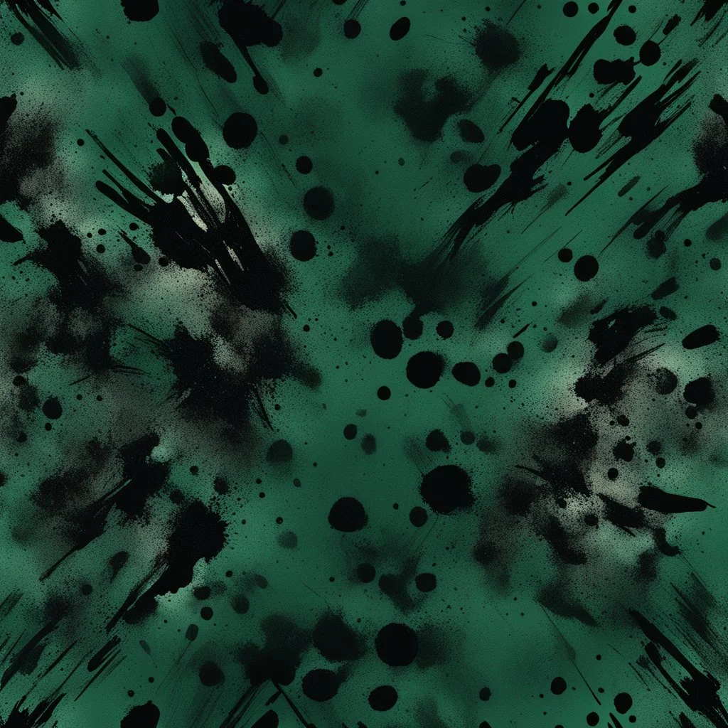 Hyper Realistic brush-splatter-pattern-texture with dark-green-&-black background