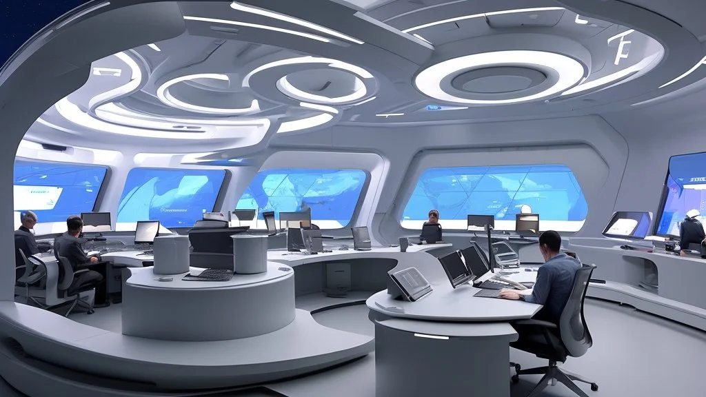 futuristic news room by Michelandgelo