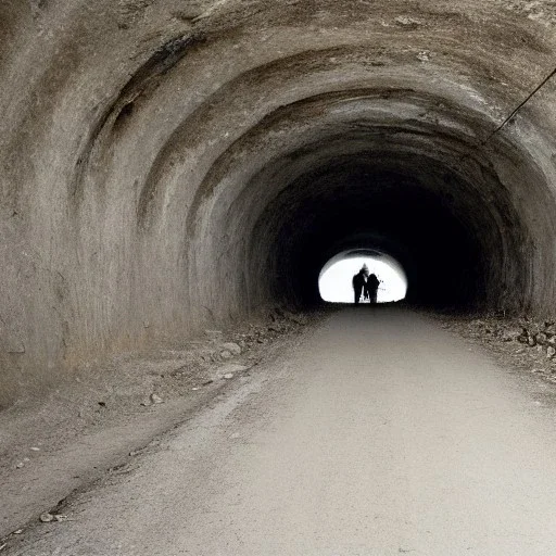 Eerie old tunnel man face