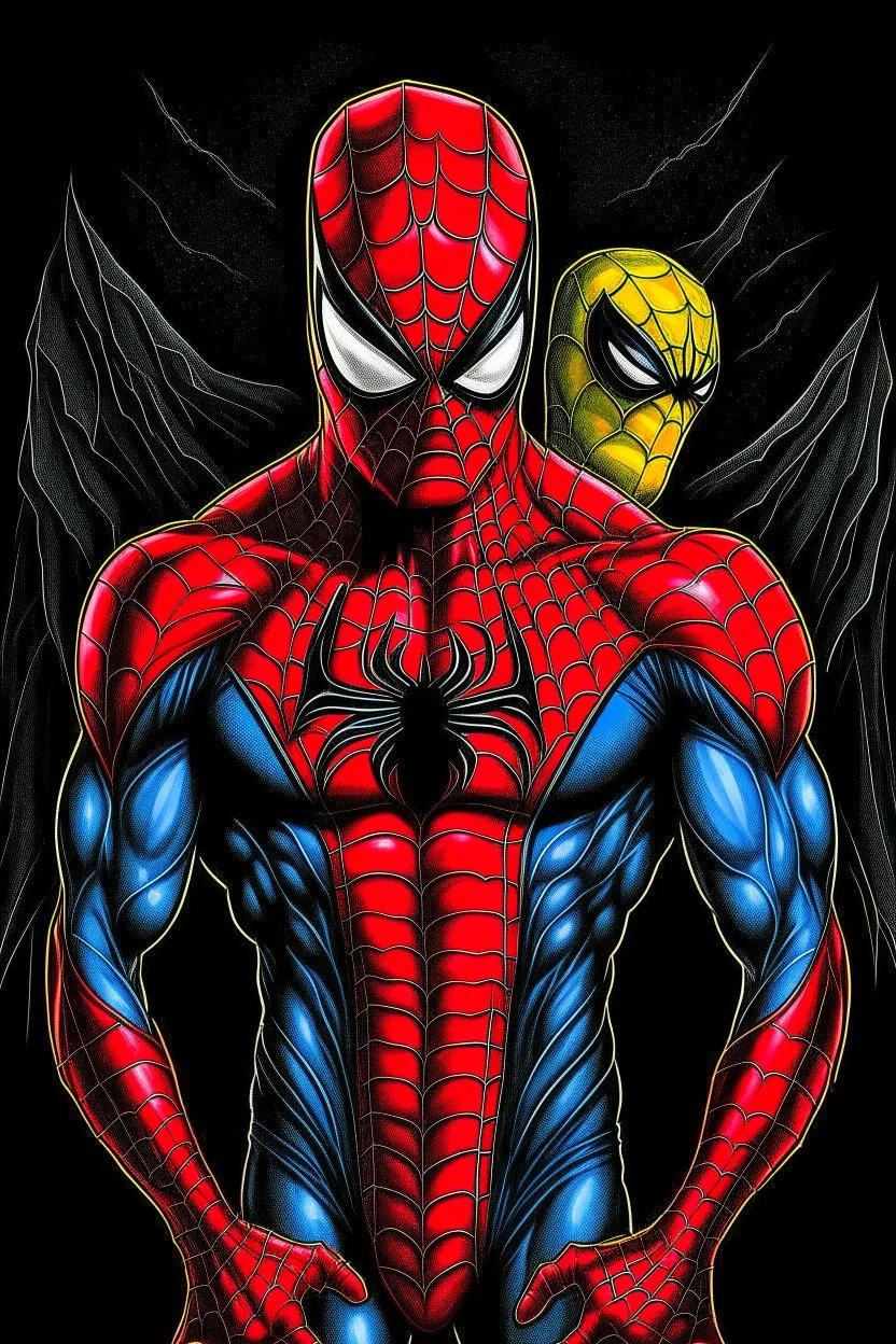 Spider-Man and Batman fusion photo real