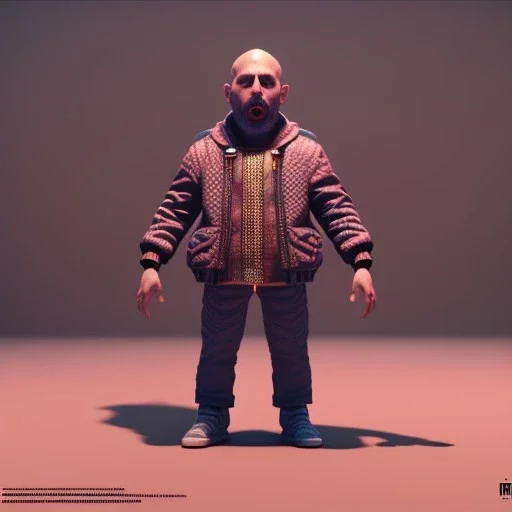 Gaspar noe miniature, 3d render, full body, hyper realistic, 8k quality, unreal engine 5