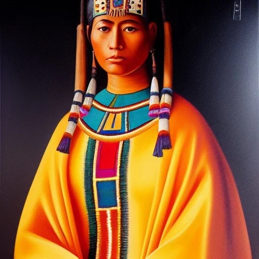 Full body portrait, painting, medium shot lady style of Hopi