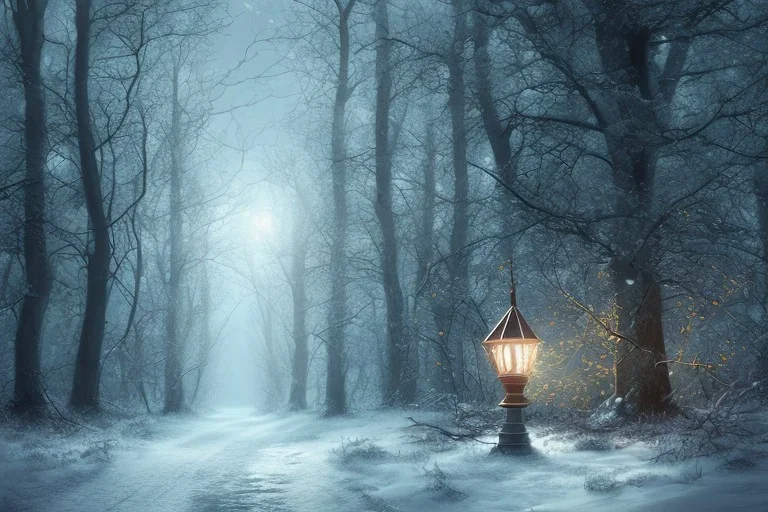 FOREST LANTERN WINTER PATH FALL