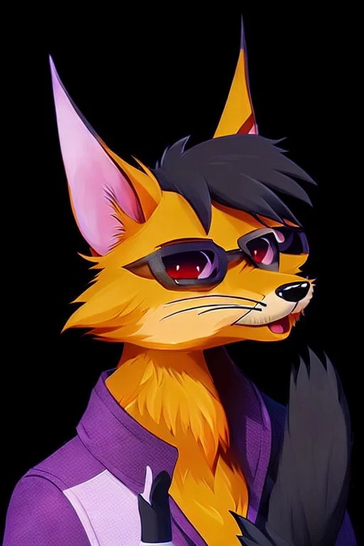 A fox fursona, furry, fursona, anthropomorphic fox, anthropomorphic raccoon, head shot, master quality, well drawn,