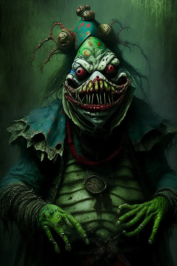 scary Frogman cultist of a clown god