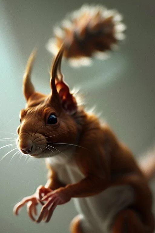 Alien Ratatosk, lighting, hyper realistic, unreal engine 5, 16k,