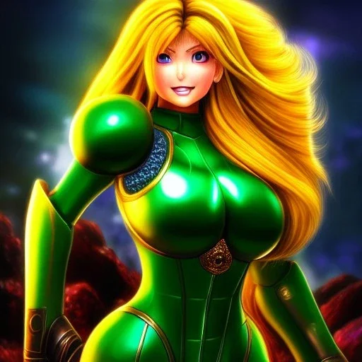 ultra detailed fullbody portrait of busty beautiful Samus Aran, extremely detailed digital painting, intrincate, extremely detailed smiling face,crystal clear Big Green eyes, in the style of Ohrai Noriyoshi and robert e howard and pablo oliveira and Ken Kelley and Keith Parkinson,mystical colors,perfectly centered image, perfect composition, rim light, beautiful lighting,8k, stunning scene, raytracing