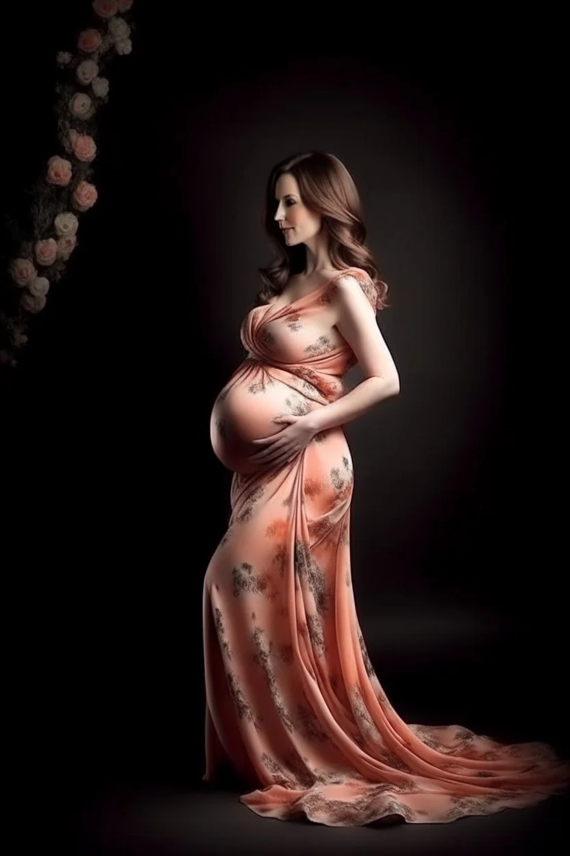 Pregnant woman, attractive, gorgeous, sexy, silky dress