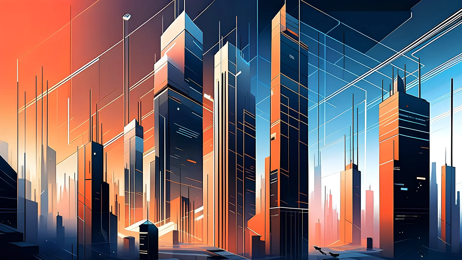 A visually striking image portrays the idea of Equalibrium through a digital illustration. The artwork showcases a futuristic cityscape with towering skyscrapers and bustling energy, emphasizing the smooth integration of an incentive-based collaboration system. It captures the essence of Universal Law by highlighting the dynamic equilibrium achieved through sustainable production of tangible value at both the local and communal levels. The modern and sleek style, vibrant colors, and intricate