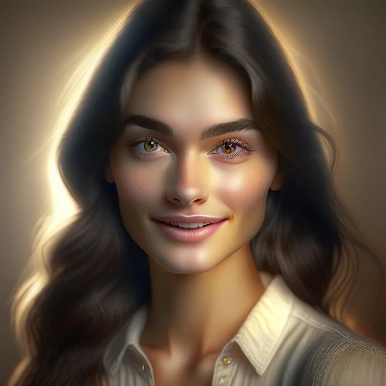 (masterpiece), realistic, (27yr old female), beautiful face, wearing a Simple beige shirt and denim skirt, studio lighting, cinematic light, beautiful woman, beautiful black eyes, milk beige middle hair, perfect anatomy, very cute smile, princess eyes , (black eyes), (head frame), center image, style, bioluminescent, 8 life size, 8k Resolution, human hands, curiously complete, elegant, close to perfection, dynamic, highly detailed, character sheet, concept art, smooth, positioned so that their