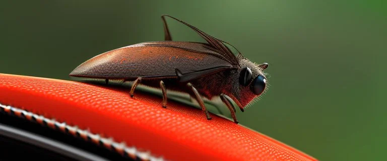 A national geographic award winning photograph of of a bat spider housefly station wagon hybrid in nature and on the hunt,skin color patterned like a poisinous incect or reptile, horrorcore, science gone crazy, winning photograph of of a bat spider housefly station wagon hybrid in nature and on the hunt, 64k, reds, oranges, and yellows anatomically correct, 3d, organic surrealism, dystopian, photorealisitc, realtime, symmetrical, clean, 4 small compound eyes around two larger compound eyes, surr