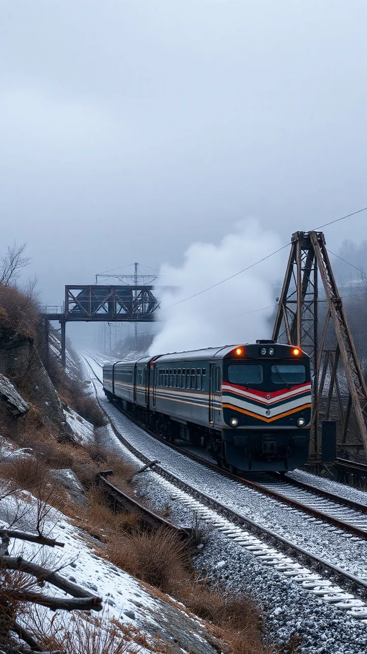 A train is n the bridge , the other end of the bridge collapsed the train is in danger