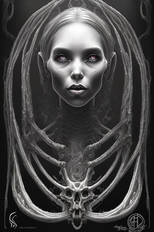 A dark sinister portrait of a witch by H P Lovecraft