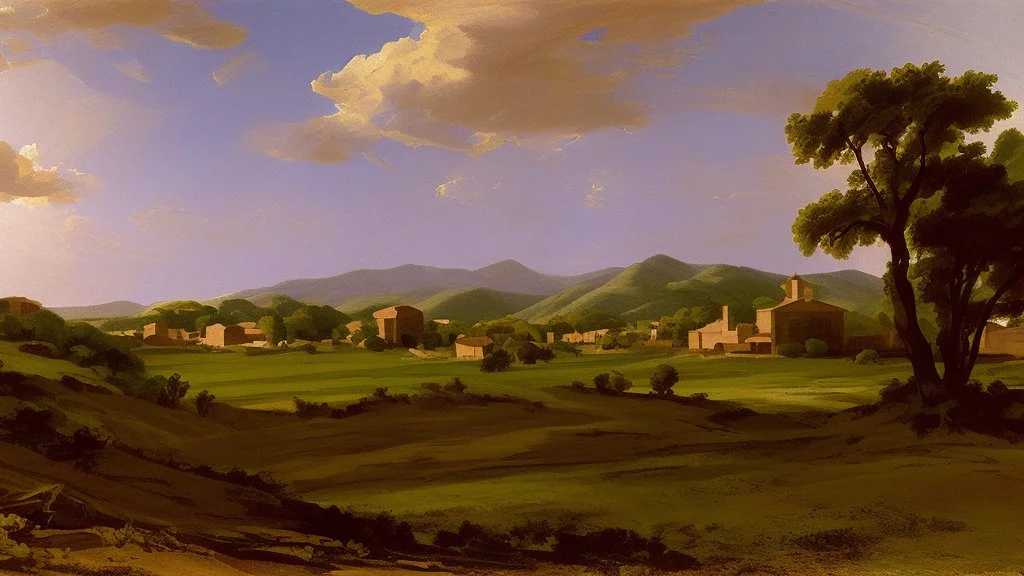 texas hill landscape by poussin