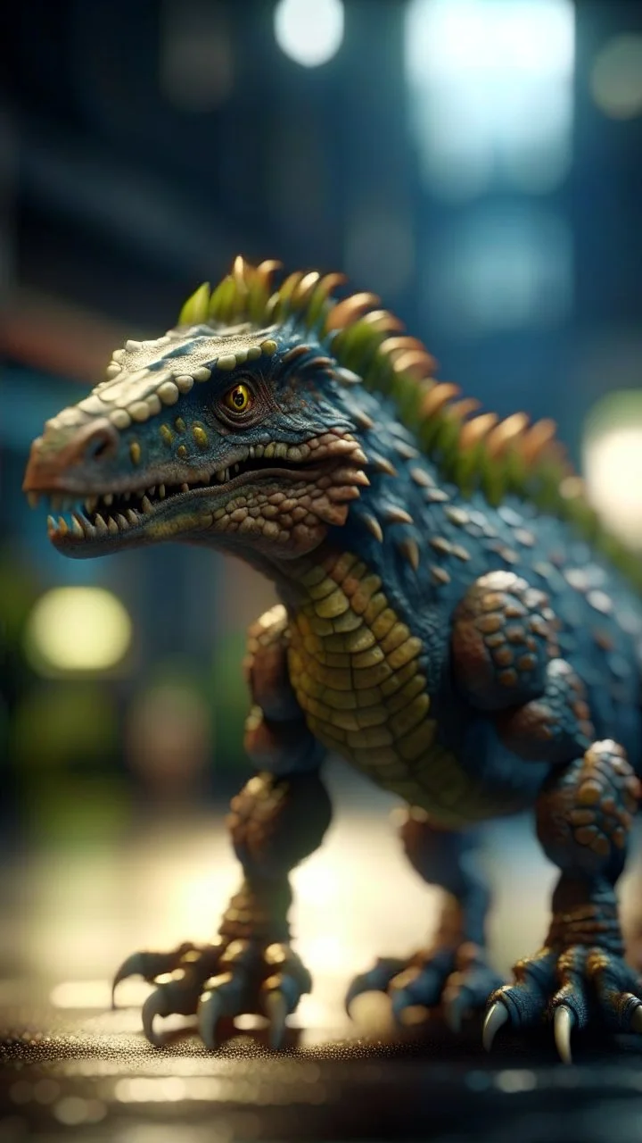 dinosaur with long 80s hair wearing a tie, shot on Hasselblad h6d-400c, zeiss prime lens, bokeh like f/0.8, tilt-shift lens 8k, high detail, smooth render, down-light, unreal engine, prize winning