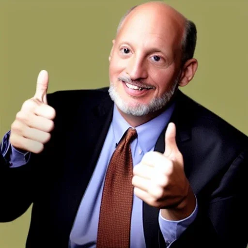 Jim Cramer looking sheepish, thumbs up, UFO in background