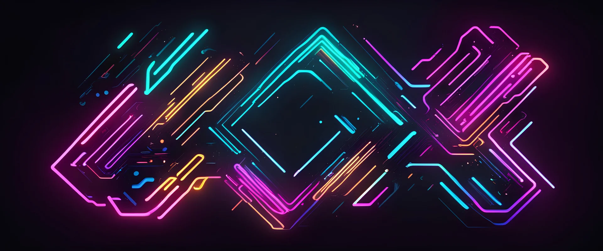 futuristic neon graphical design for black color background
