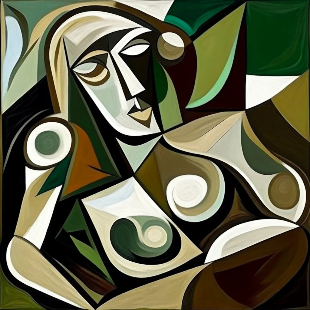 picasso abstract brown woman lying more cubism