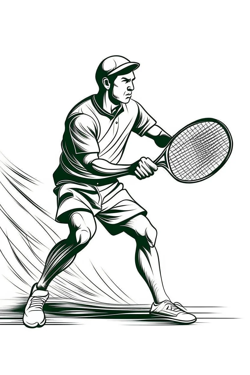 A black and white image of a classic tennis player performing a backhand swing on a grass court. Style: Vintage Photography, Mood: Timeless and Skillful, Lighting: Sunlight with soft shadows, T-shirt design graphic, vector, contour, white background.