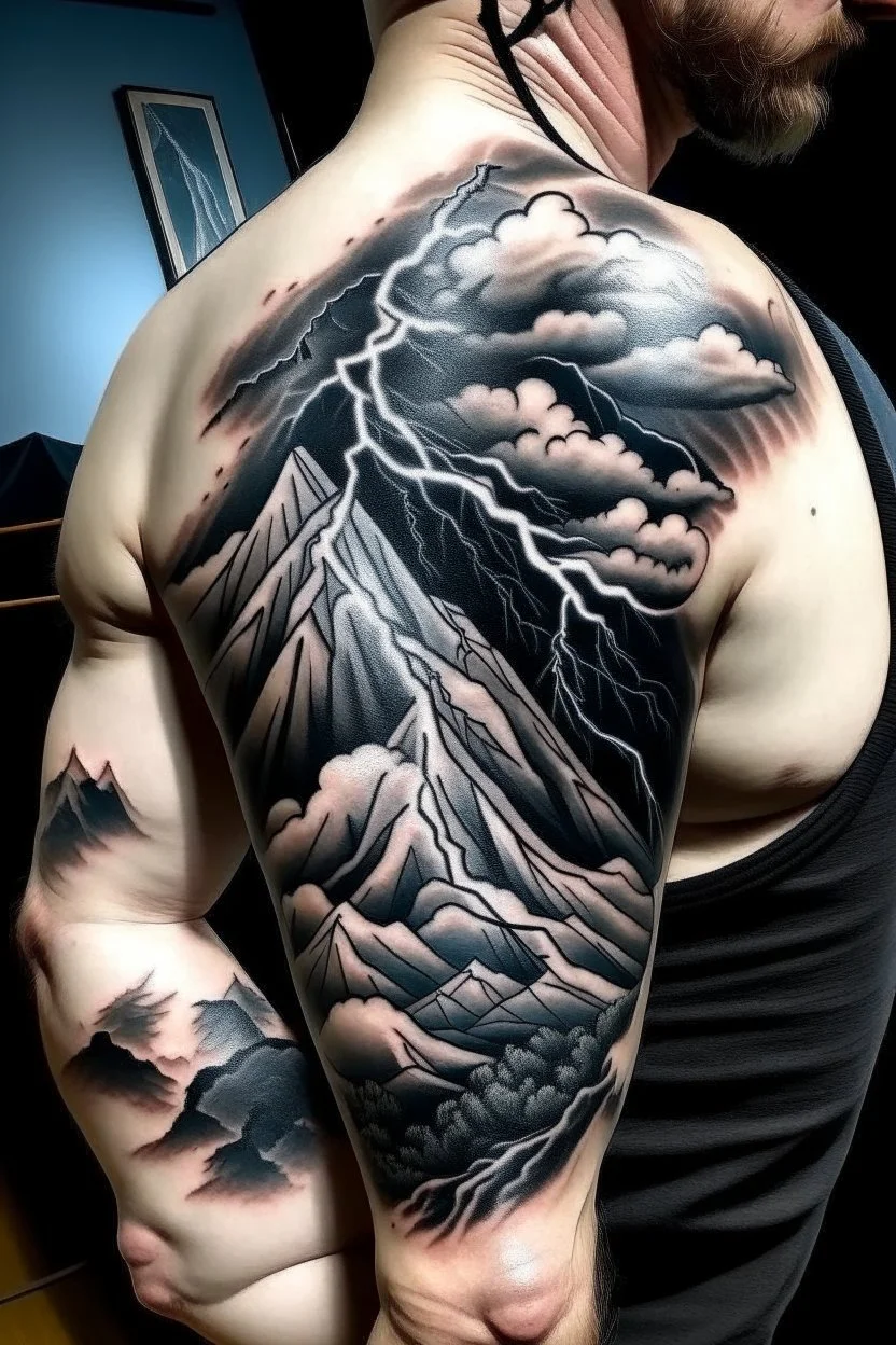 ocean storm tattoo style