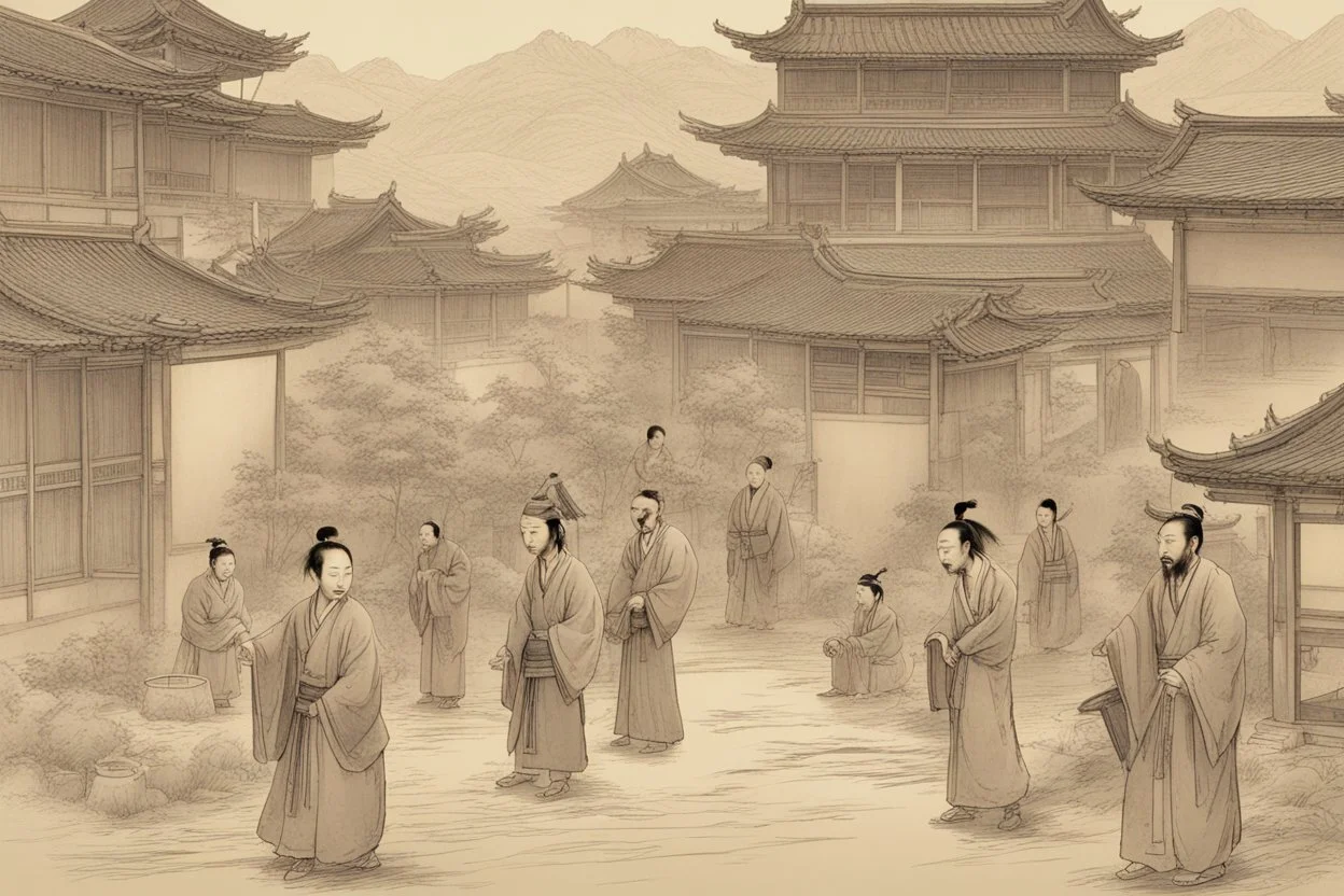 اشخاص وبيوت من الصين القديمه