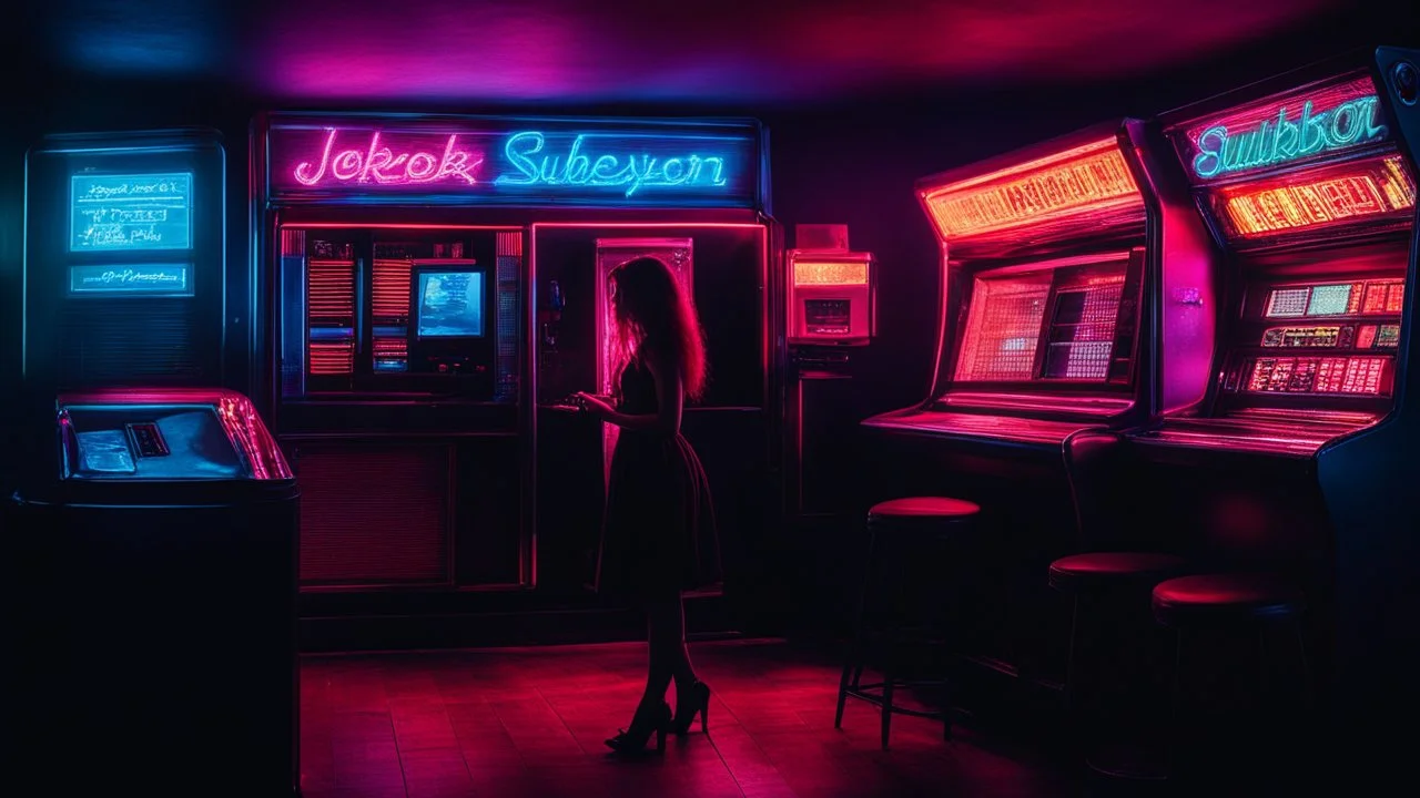 she stands in front of The jukebox in the dimly lit bar crackled to life with a familiar tune, the sultry melody weaving its way through the smoke-filled room. A lone figure sat at the corner booth, bathed in the dim glow of the neon lights, lost in the haunting lyrics that filled the air. With a cigarette dangling lazily from their lips, the figure tapped their fingers rhythmically on the table, the words of the song resonating with a sense of longing and desire. As the music swirled around the