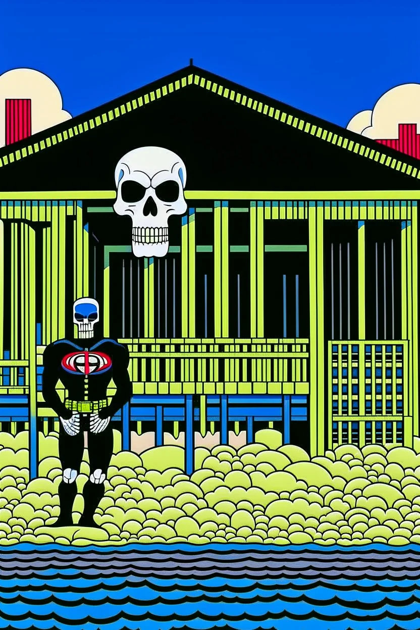 punisher sku;; beach hideout in the style of Hiroshi Nagai