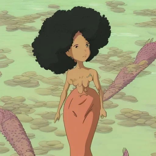 African mermaid with Afro