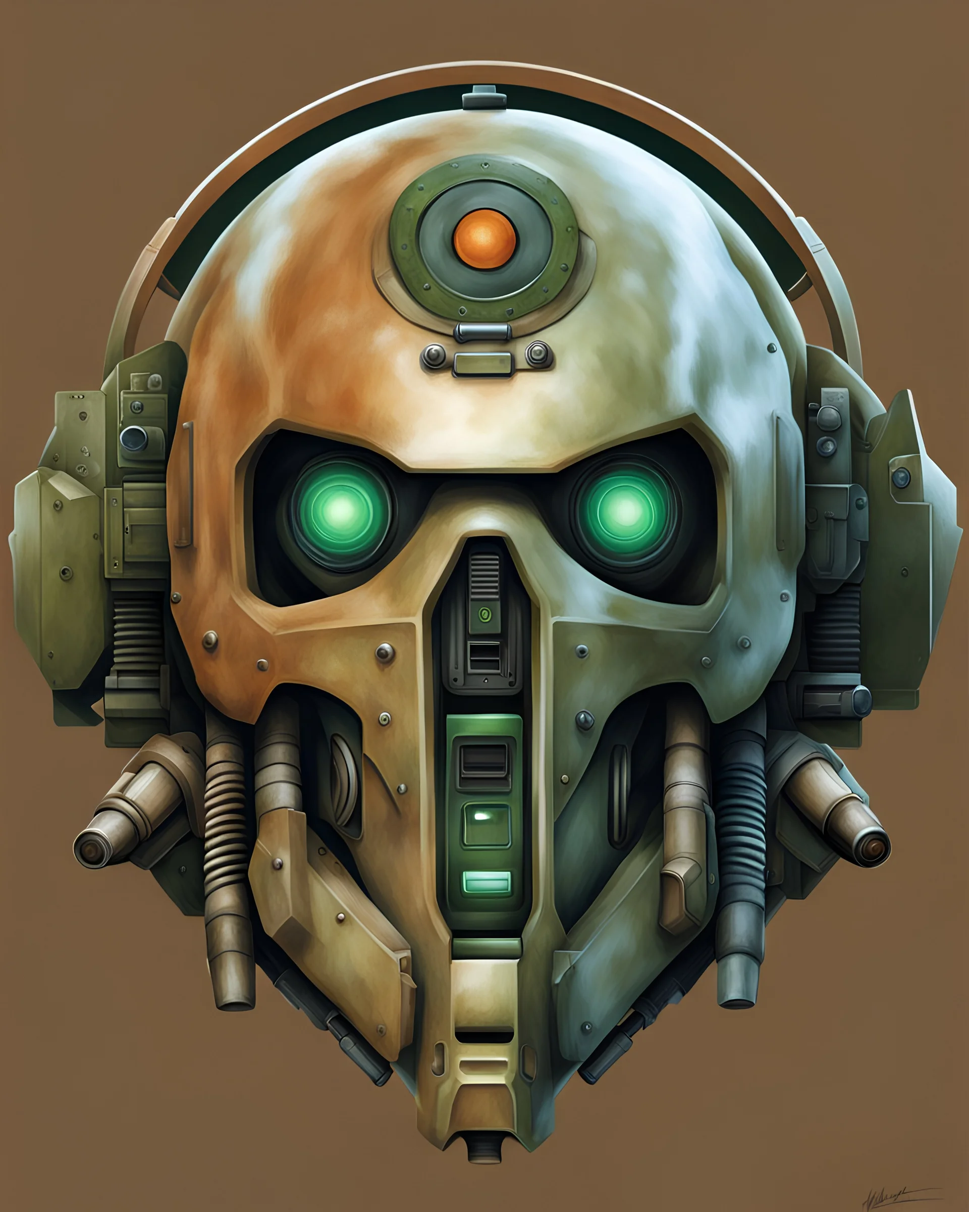 photorealistic, military cybernetics, weapons test, military colors, browns, beige, green, rust