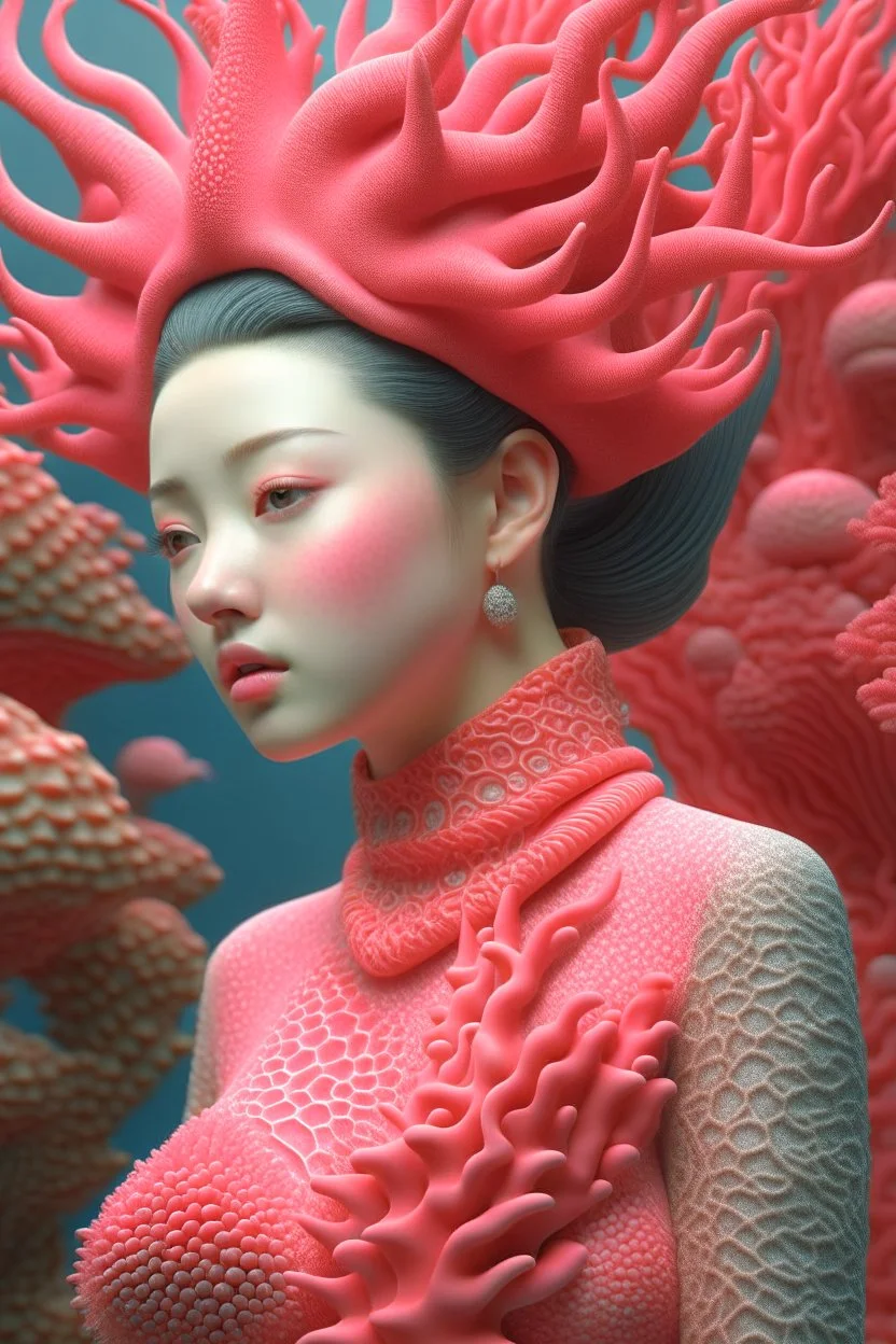 Coral creature , 3d 4k octane render, lifelike, photorealistic, artstation, illustration, smooth, sharp focus, ornate, intricate, complex, highly detailed, digital painting, smooth, art by tom bagshaw, akihiko yosh