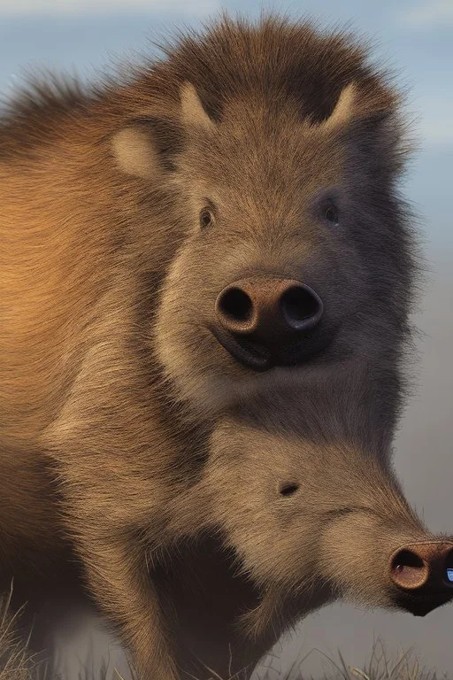 Animation image of wild warthog, 8k high quality real life animation