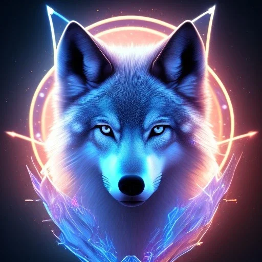 legendary cool wolf with black fur and blue piercing blue eyes in the night with black shade show full body, from the side, neon blue flames, 8k resolution, ultra hyperdetailed, Unreal Engine 5, ultra colorful, very small details, realistic