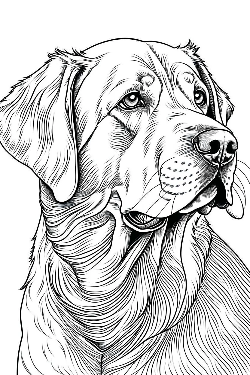 coloring image of Labrador Retriever white background