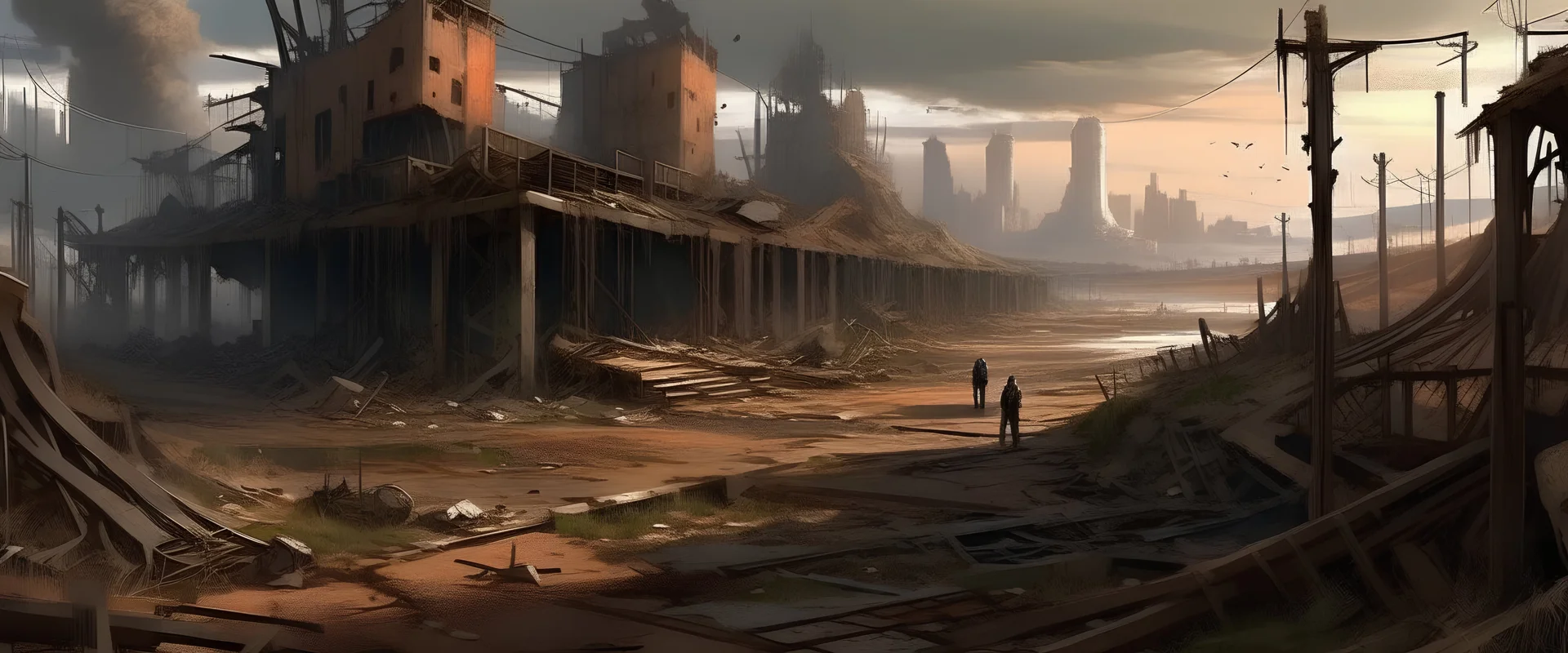 post-apocalyptic wasteland, concept art