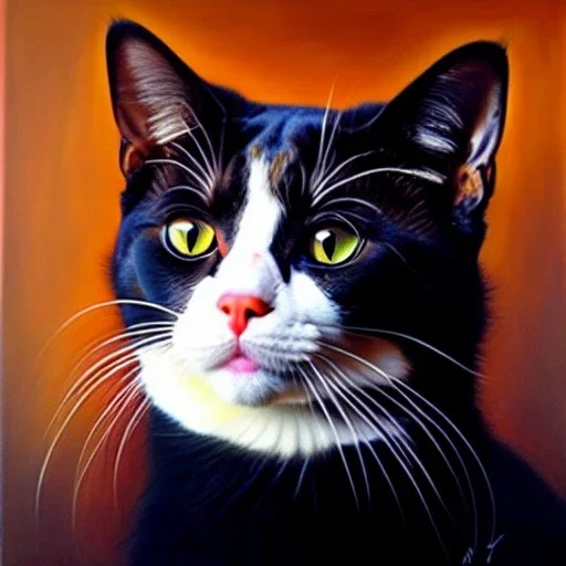 portrait of beautiful Cat painting by Brom , oil on canvas, cinematic composition, extreme detail,fit full head inside picture