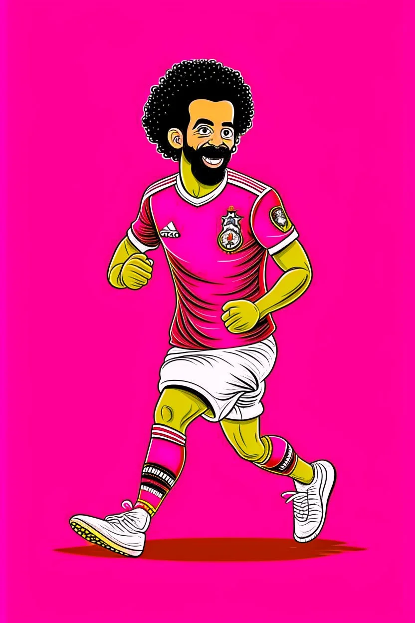 Mohamed Salah Egyptian soccer player, cartoon 2d