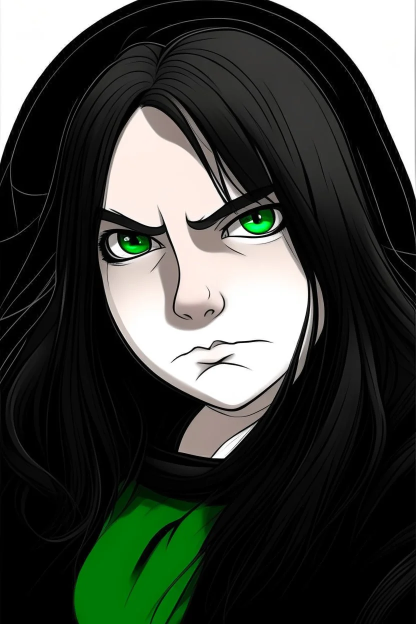 chubby cartoon gaming witch green eyes